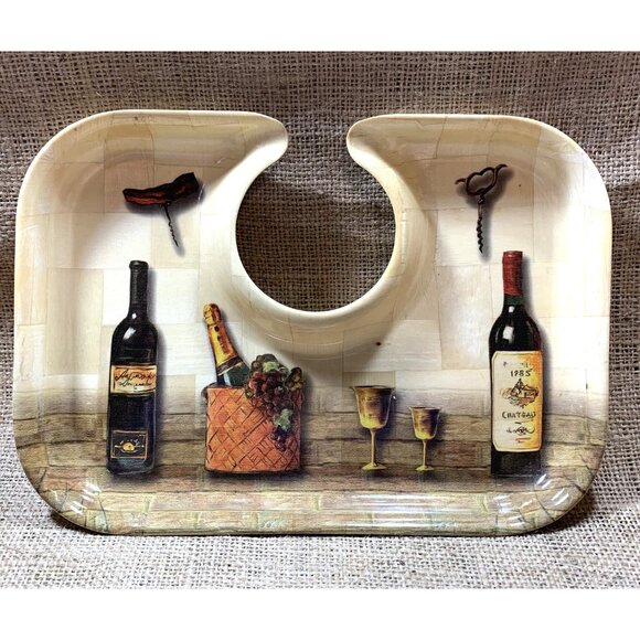Tuscan Cellars Wine Appetizer Party Tray Set Of 2 - Picture 3 of 7